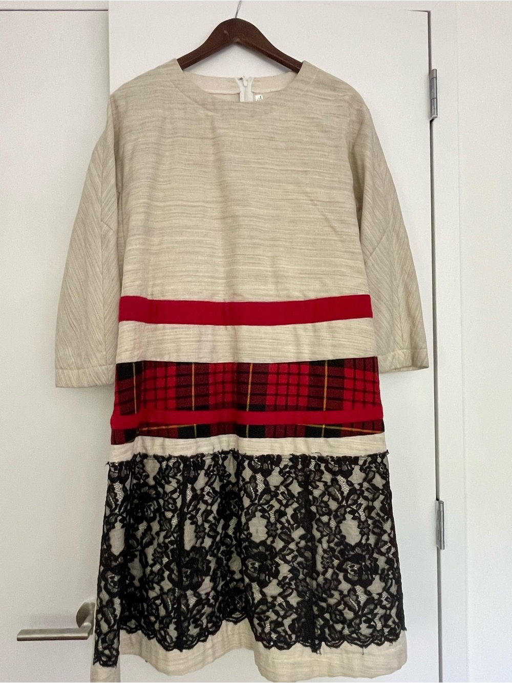 Comme Des Garcons Dress Plaid Lace 2017